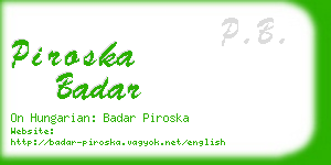 piroska badar business card